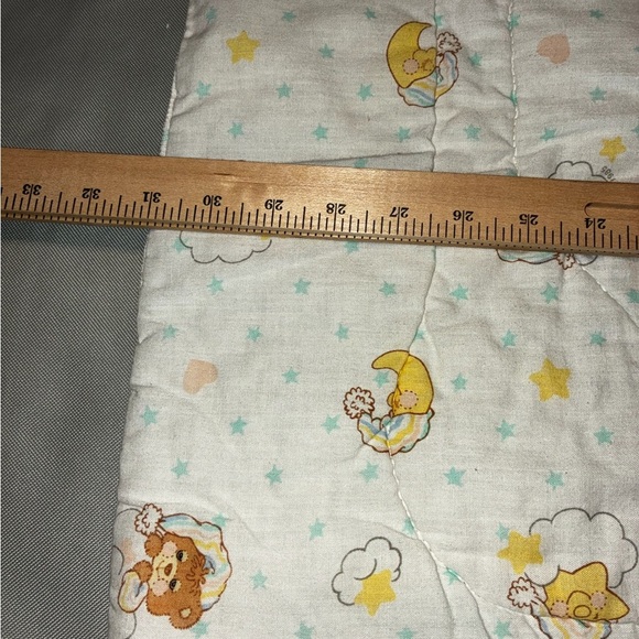 Vtg Riegel Morgan Teddy Beddy Bear Baby Quilted Crib Blanket Comforter Moon Star - Picture 4 of 6
